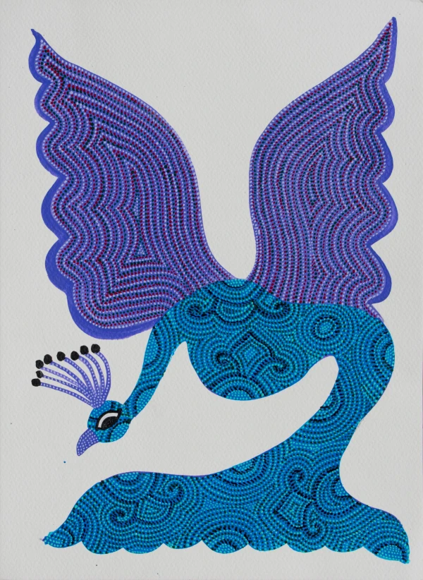 The Azure Peacock in Flight