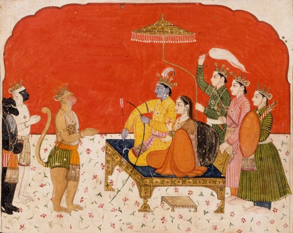Rama's Divine Court with the Vanaras