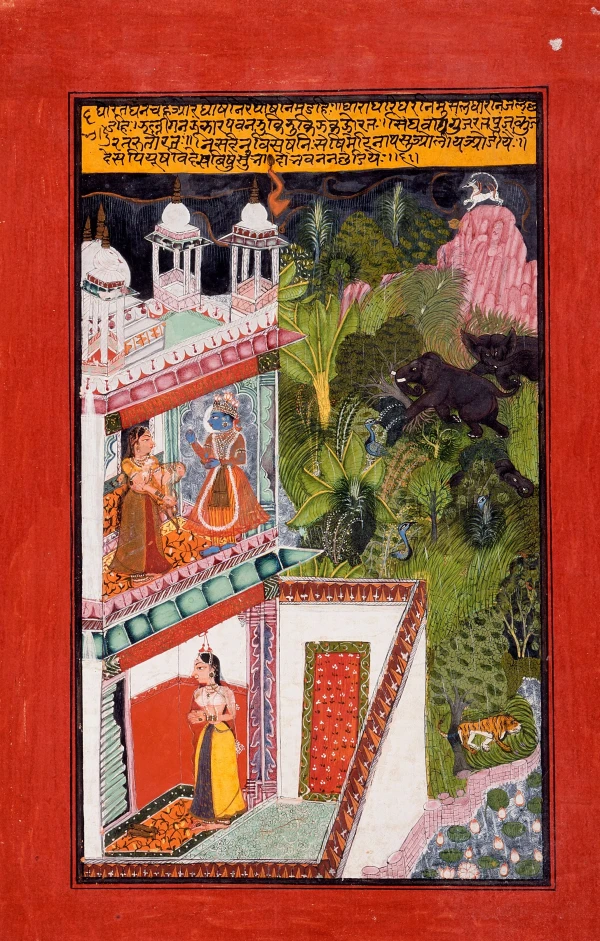 Krishna and His Beloved in a Monsoon Storm