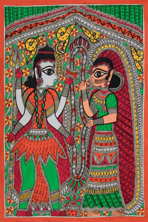 Celestial Union: A Madhubani Wedding