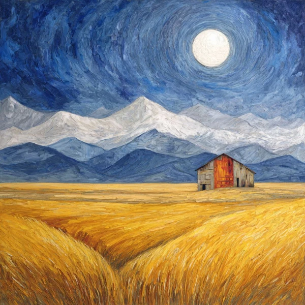 Solitude Under the Swirling Sky