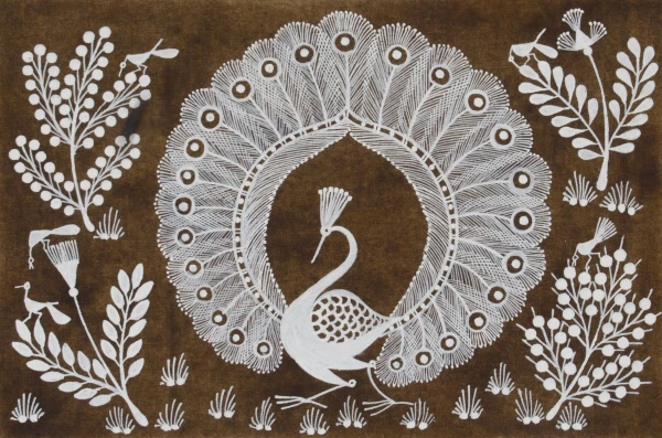 Warli Peacock's Embrace